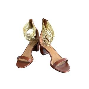 Aquazzura Firenze Spin Me Around Block Heel City Sandal Size 39 US 9